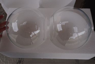 Set of 2 Clear Glass Globe Terrariums
