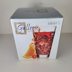 Luigi Bormioli Gallerie Exhibit I Beverage Hi-Ball Glasses Highball 14oz Boxed Set of 4