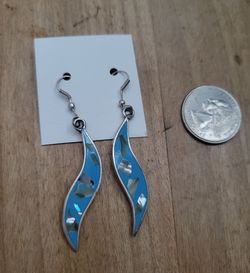 Vintage Alpaca Mexico Wave Earrings