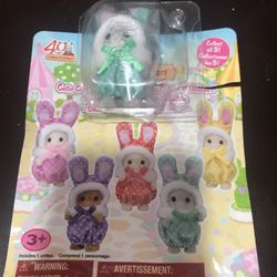 Calico Critters-colorful Bunny Costume Babies Teal Rabbit
