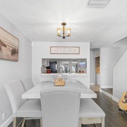 Marble Counter-Height Dining Set (6-Piece) – Bench + 4 Chairs