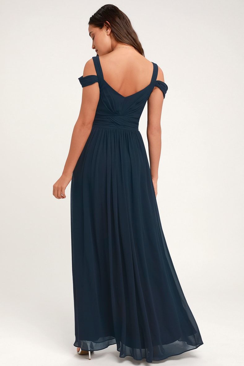 Lulus Ocean of Elegance Navy Blue Maxi Dress