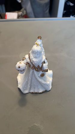 White and Gold Santa Claus Porcelain Figurine