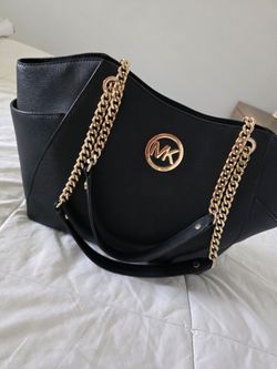 Michael Kors Black Leather Tote Bag