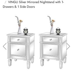 Mirrored nightstands 