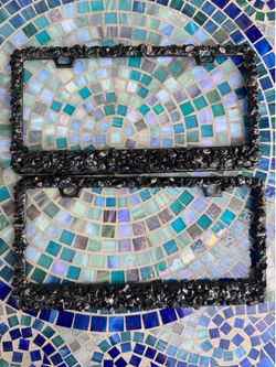 Black rock sparkle license plate frames