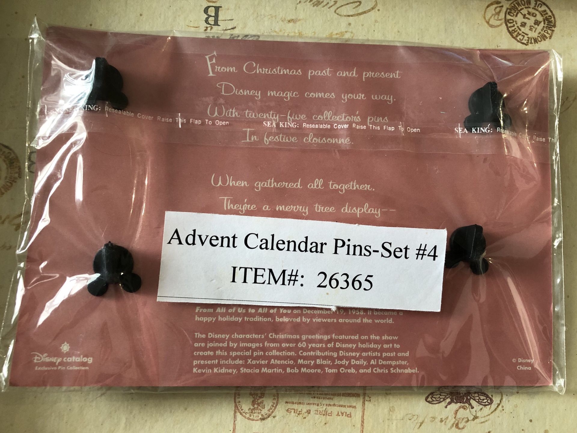 Disney Catalog 2002 Advent Calendar Pin Series Set #4