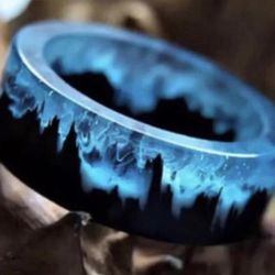 Unisex Blue Resin Ring 