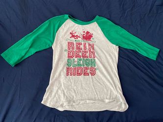 Official Disneyland “Main Street Reindeer Sleigh Rides” raglan shirt