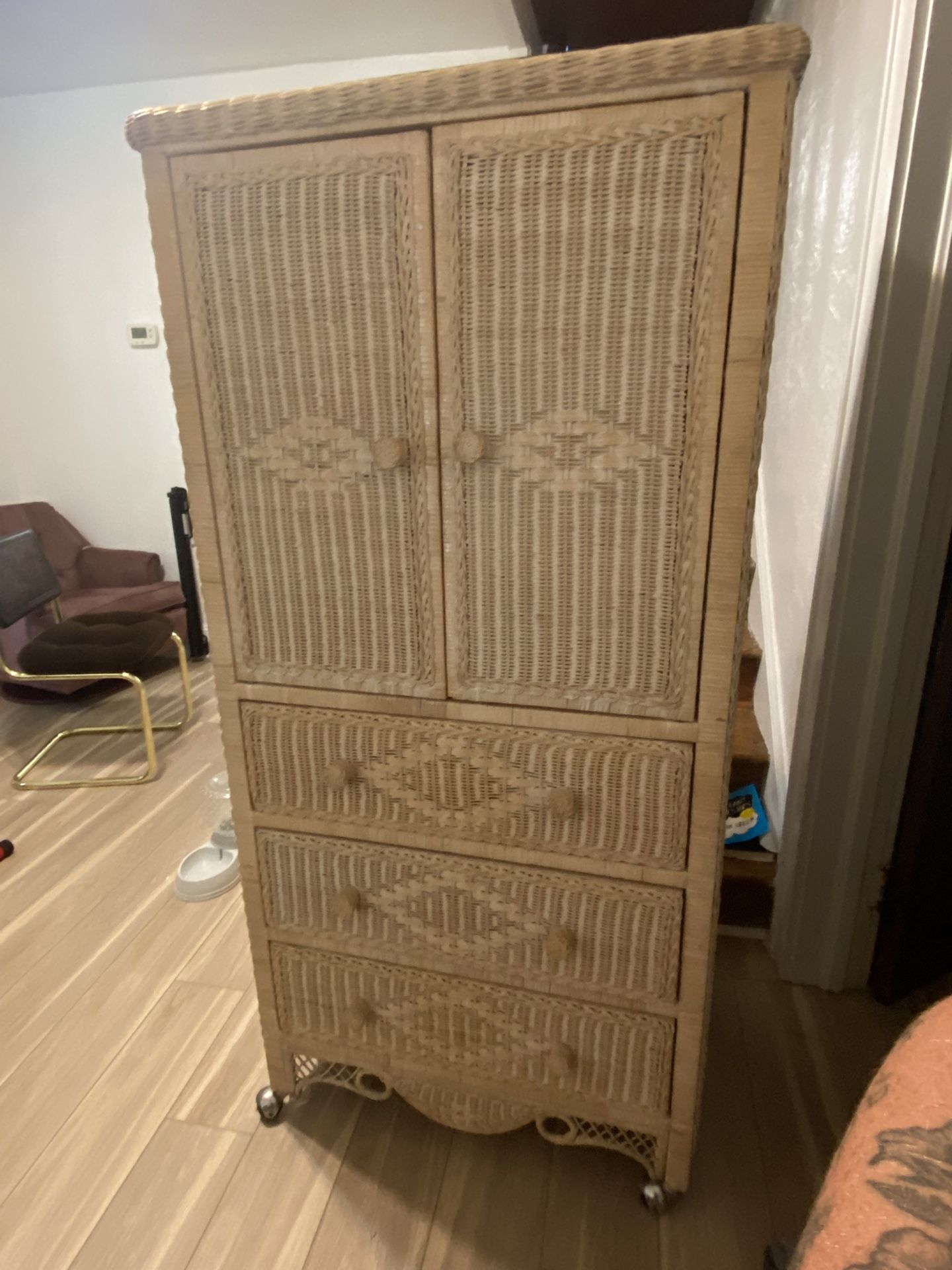 Wicker Storage Cabinet, Tv Cabinet, Armoire, Pantry Storage, Kitchen Cabinet