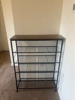 5-Tier Industrial Shoe Rack / Storage Shelf — $45 OBO