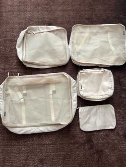 Beige Packing Cubes Set of 5