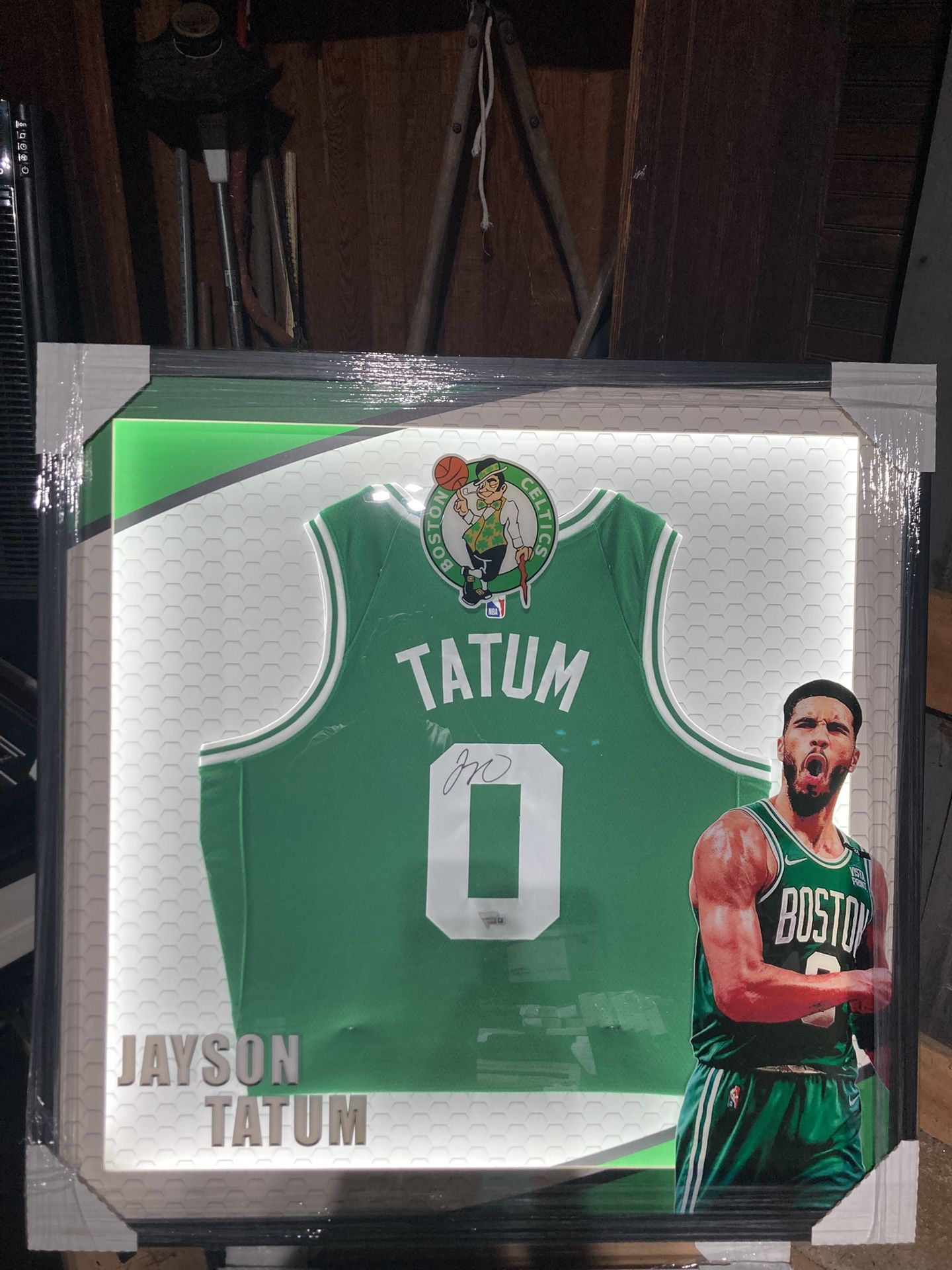 Jayson Tatum Autographed Jersey Framed Lighted Authenticated