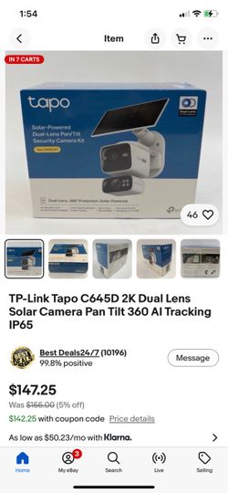 TP-Link Tapo C645D 2K Dual Lens Solar Camera Pan Tilt 360 AI Tracking IP65