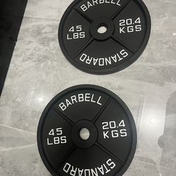 Cash only no Zelle Brand new in box pair of 45lb Olympic weights plates total 90lb more same style if needed added price  check my page