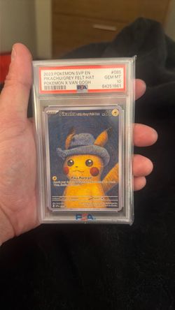 Pikachu Grey Felt Hat PSA 10 Pokémon x Van Gogh