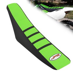 Dirt Bike Seat Cover,Motorcycle Cushion With Non-Slip Rubber Striped For KX65 2000-2024/KLX110 2002-2024 - Green