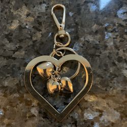 Heart Silver Toned Keychain 