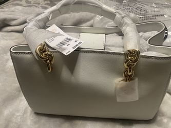 Michael KORS CYNTHIA OPTIC WHITE LEATHER SATCHEL
