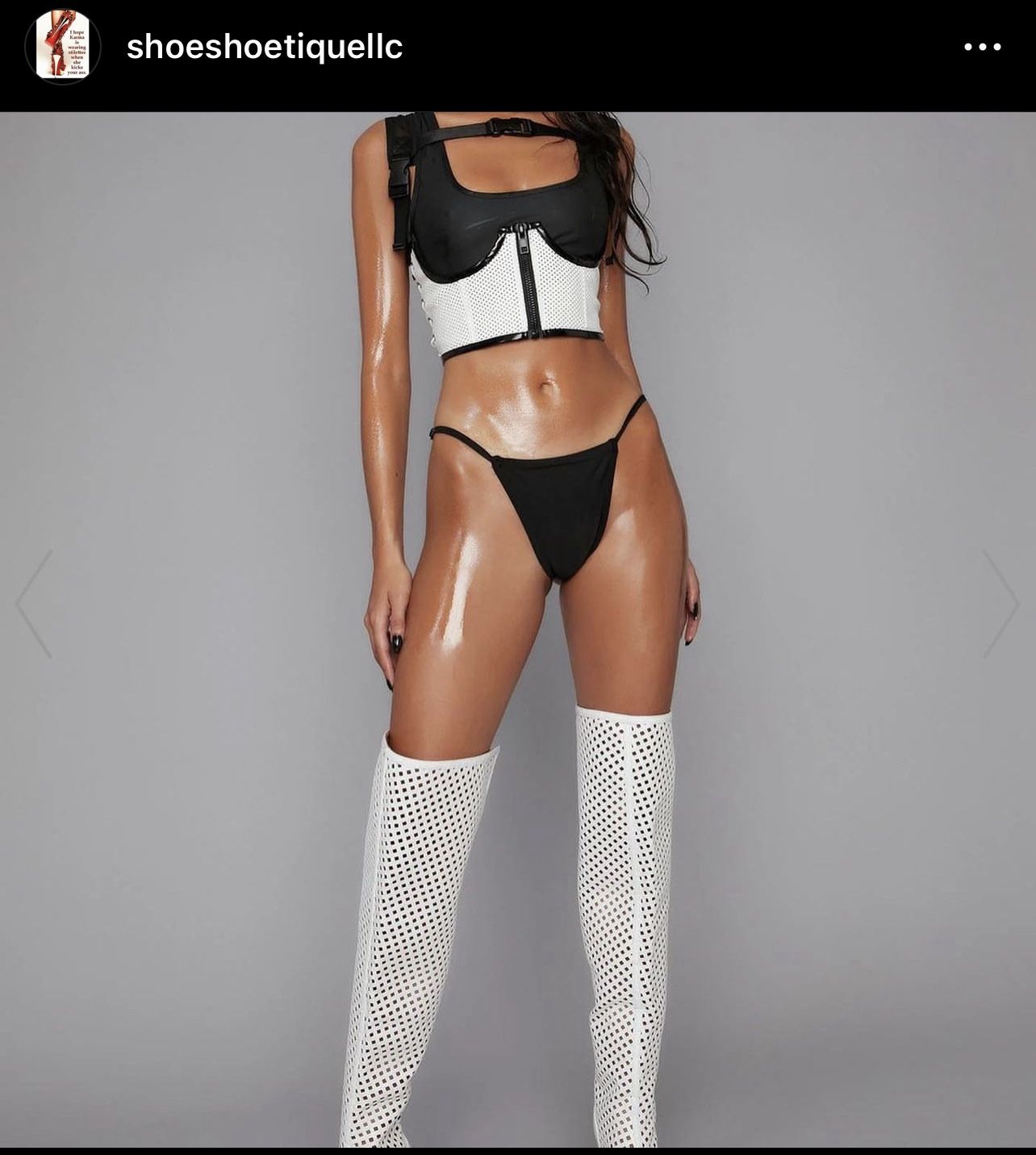 Caged thigh high boots