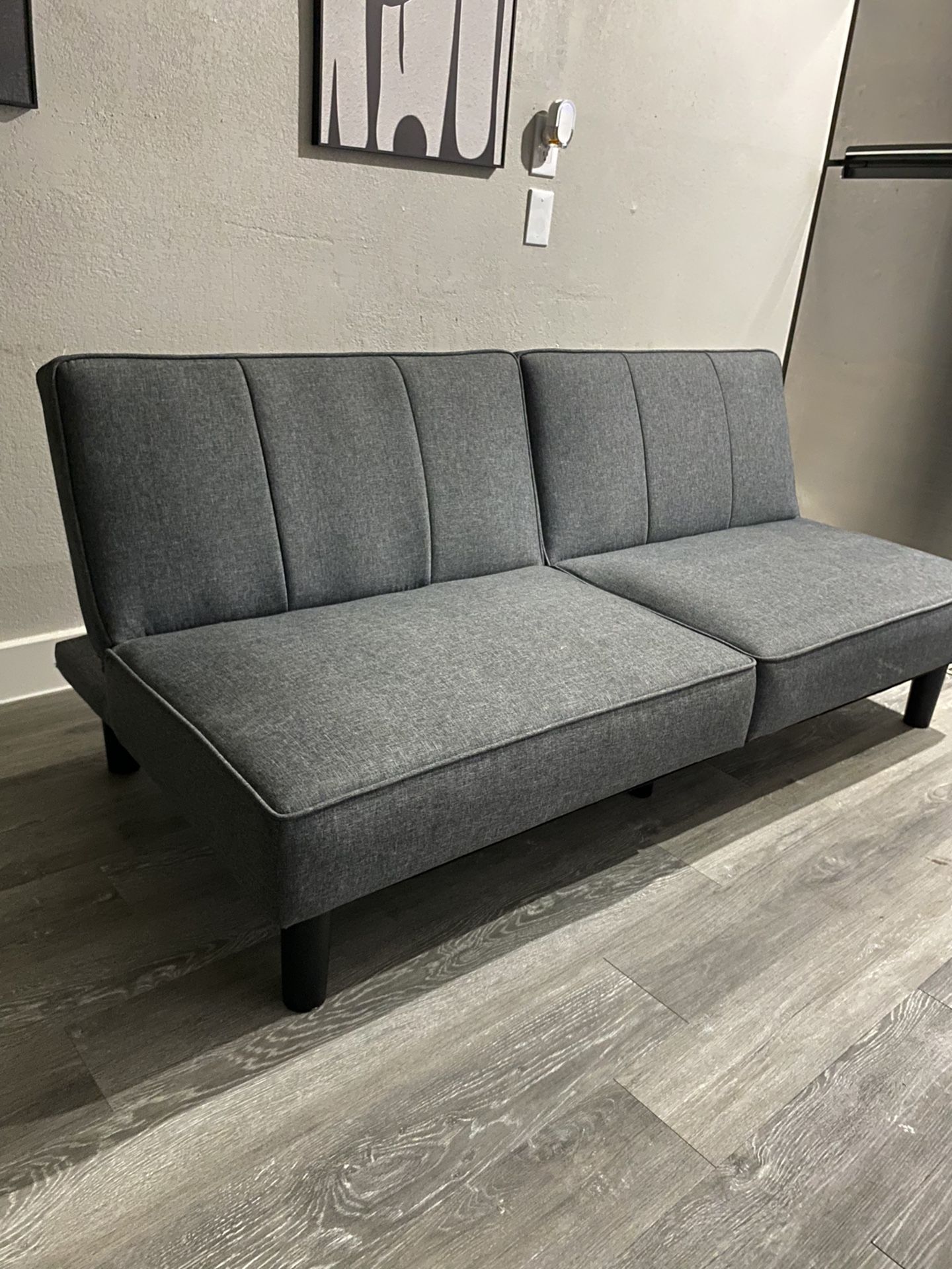 Modern Gray Futon Sofa Bed – Excellent Condition