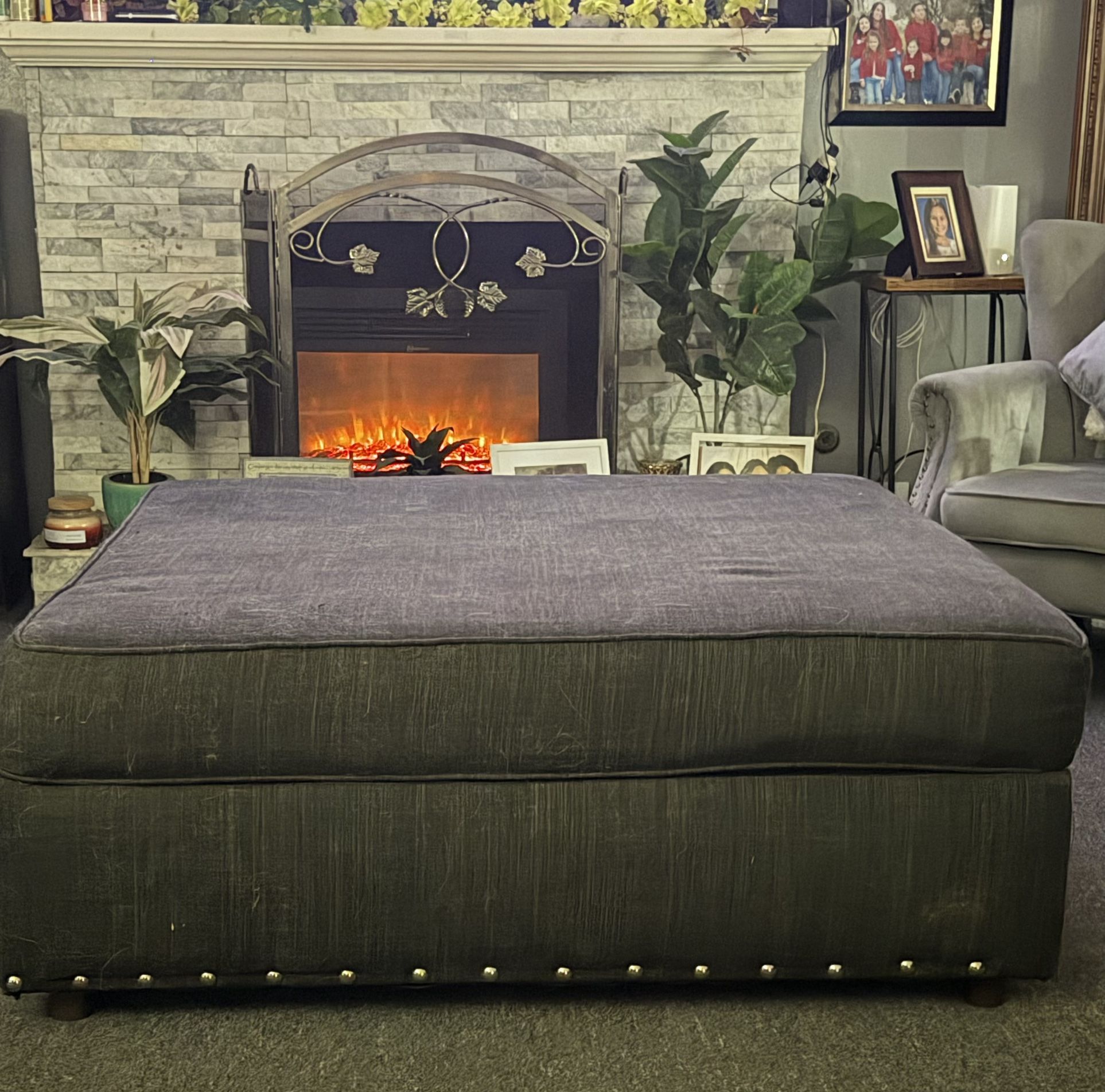 Large Over Size Ottoman Gray