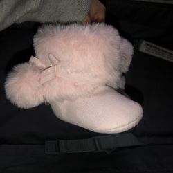 Pink Faux Fur Boots