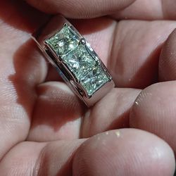 3.14 Carat Diamond Ring Princess Cut