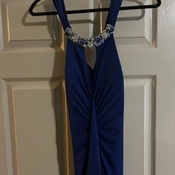 Long Sleeveless Royal Blue dress  Size Large