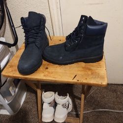 Navy Blue Tims, Size 11