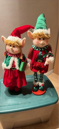 Christmas Elf Plush Figurines Set of 2