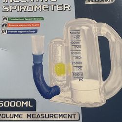 Incentive Spirometer Adult,Breathing Exercise Device for Lungs,Deep Breathing Trainer for Children and Adult,5000ml Volume Measurement with Flow Rate 