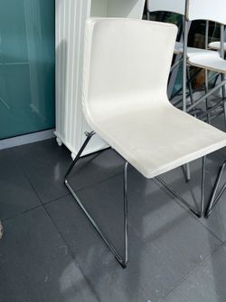 white 100% leather chairs set of 2