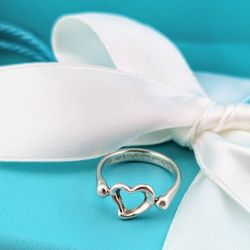 TIFFANY&Co. Ring Open heart Elsa Peretti Spain Silver925