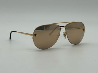 PANTHERE DE CARTIER AVIATOR PILOT HALF RIM SUNGLASSES CT0065S 100% GENUINE $1495