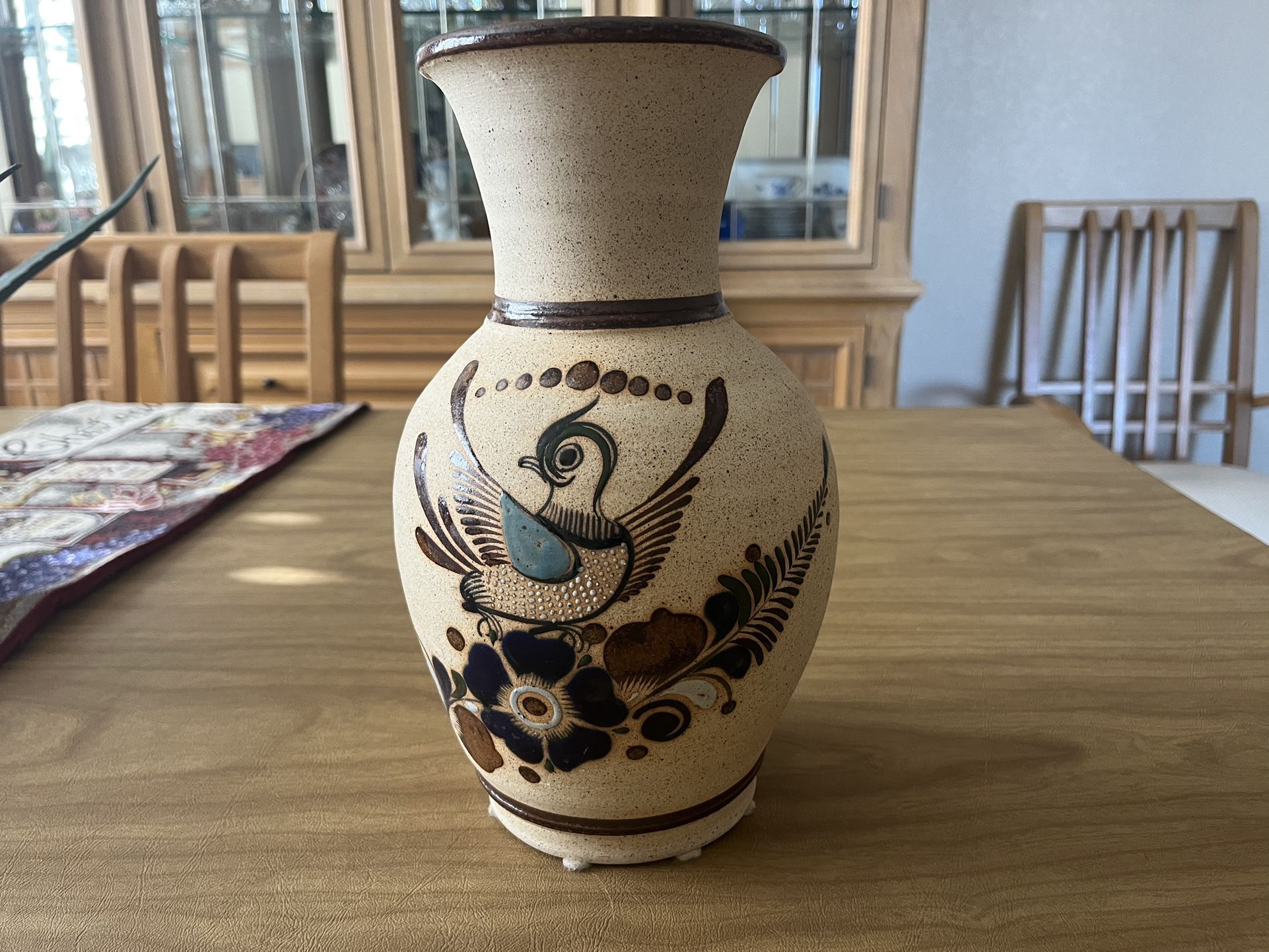 Vintage 11”T Tonala Mexican Pottery Vase