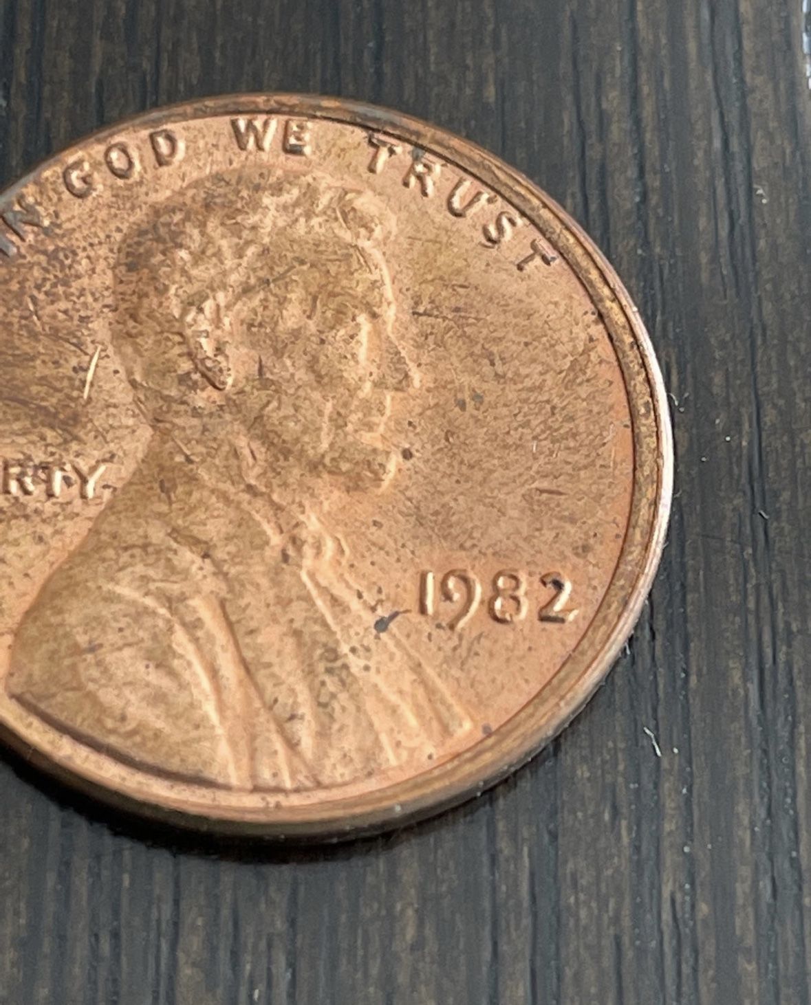1982 Copper Finned Rim Off Center Error Coin Penny For Sale In Wall 1982-copper-finned-rim-off-center-error-coin-penny-for-sale-in-wall