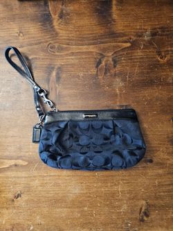 Almost Vintage COACH Black Cloth Small Wristlet with Mini Signature black tag