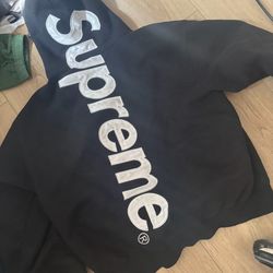 black supreme hoodie size small