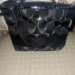 Black And Silver Coach Purse