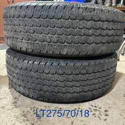 (2) - LT275/70/18 Continental Contitrac TR Tires