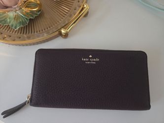 Kate Spade Deep Purple Leather Zip-Around Wallet