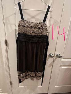 Black and Gold Lace Cocktail Dress