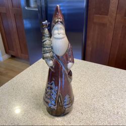 Santa Ceramic Tall Statue Figurine Christmas Holiday 12” Tall. Brand new