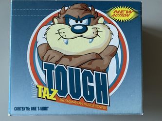 Vintage Rare 1990’s Tough Taz Tshirt Made To Look Like A Detergent Box