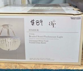 13in Beaded Semi-Flush Mount Light Fixture
