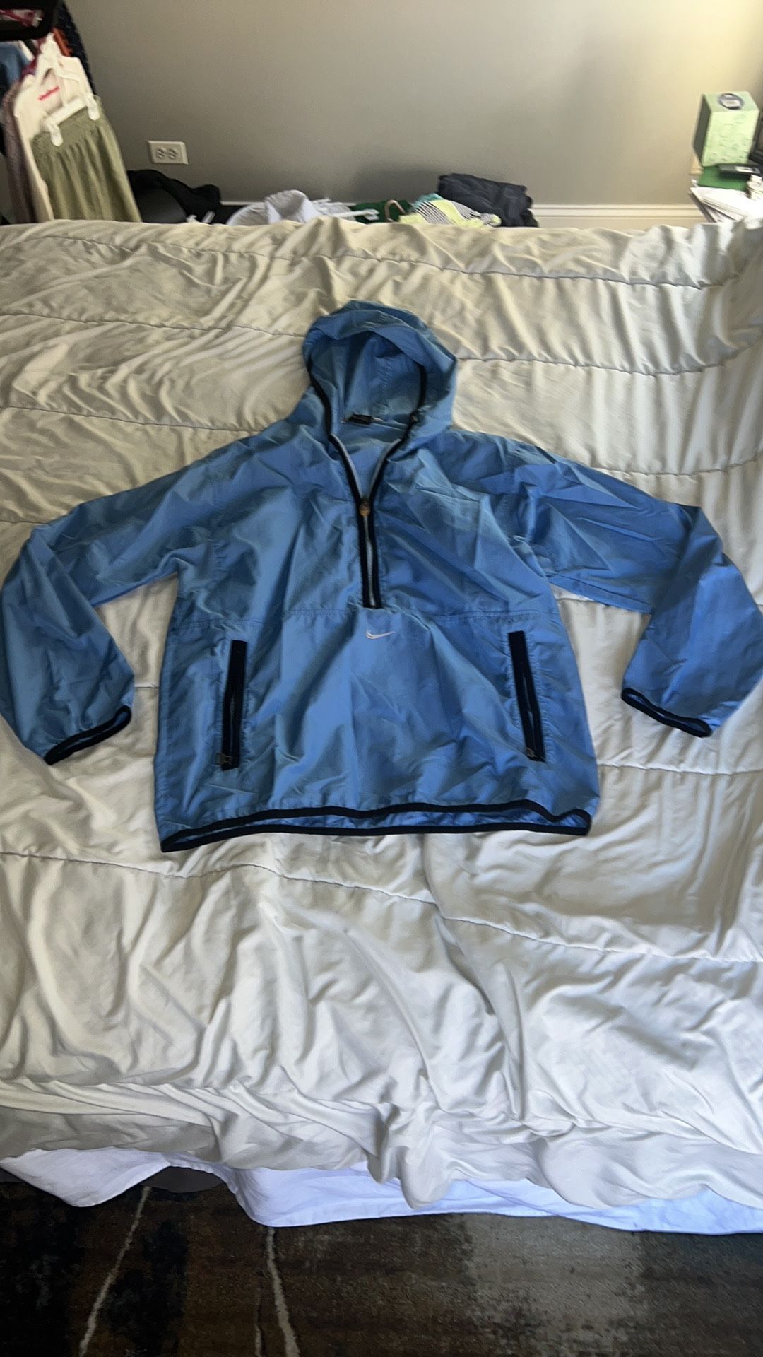 Nike Y2K Windbreaker Jacket Carolina Blue men’s S Preowned Vtg Nike