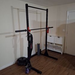 Squat Rack, Barbell And Weights Etc