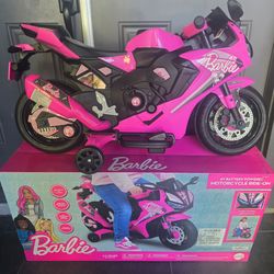 6V Barbie Motorcycle Ride on, Max 1 mph, for Kids Ages 3+ Years, NEW