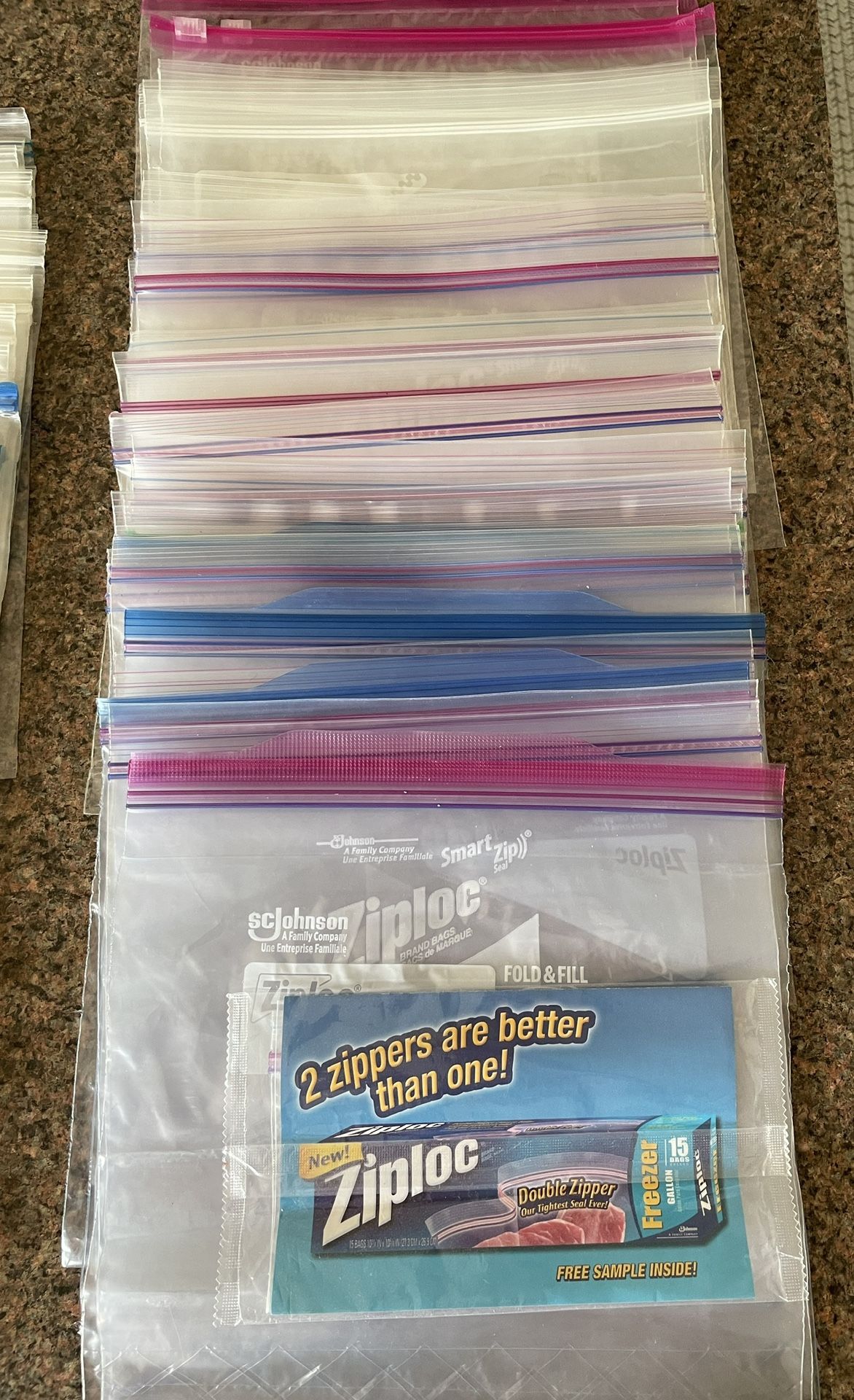 Freezer/Food Storage Strong Durable Gallon Size Bags (70 Total)-NEW